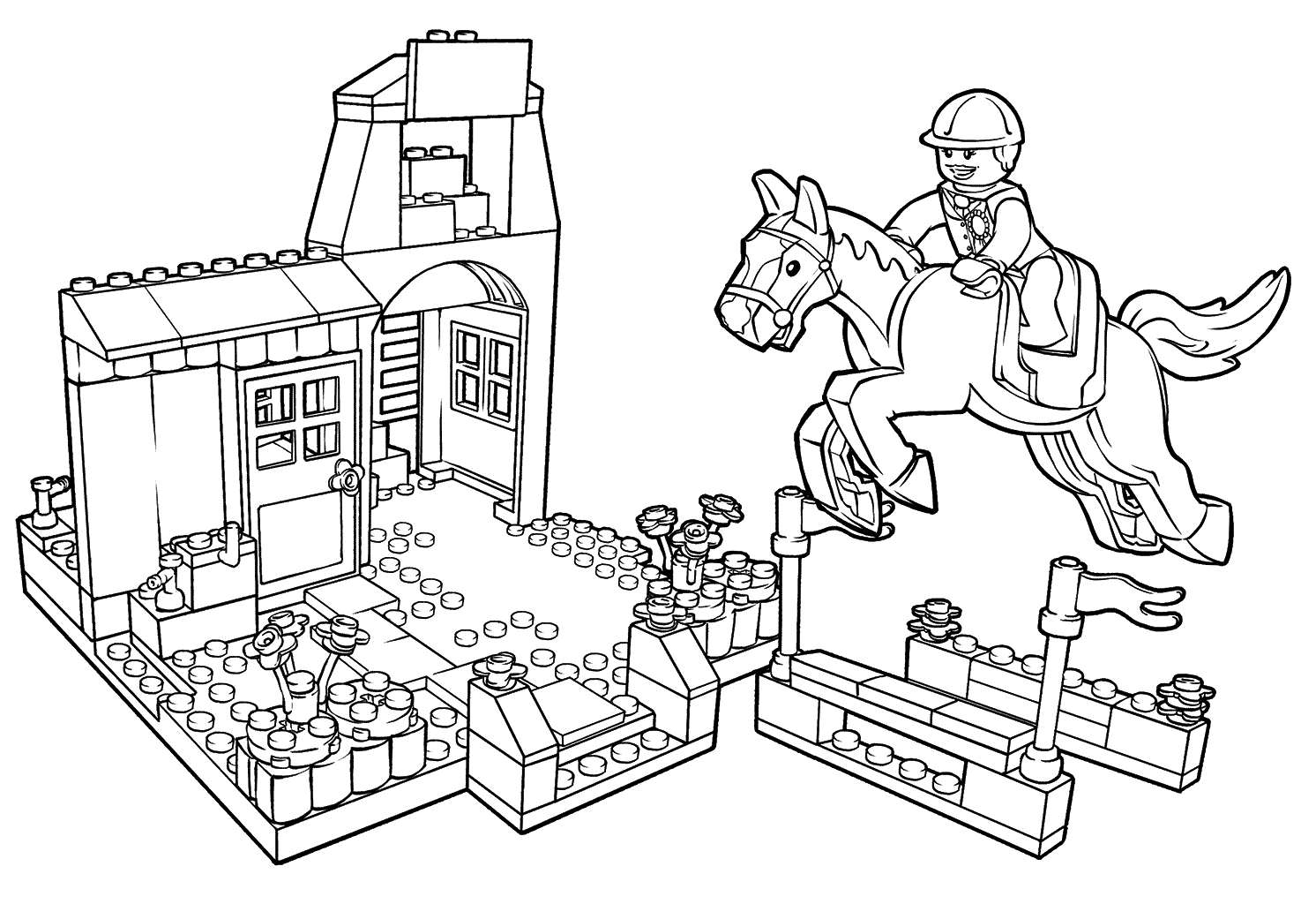 LEGO Pony Farm Coloring Pages Showjumping - Get Coloring Pages