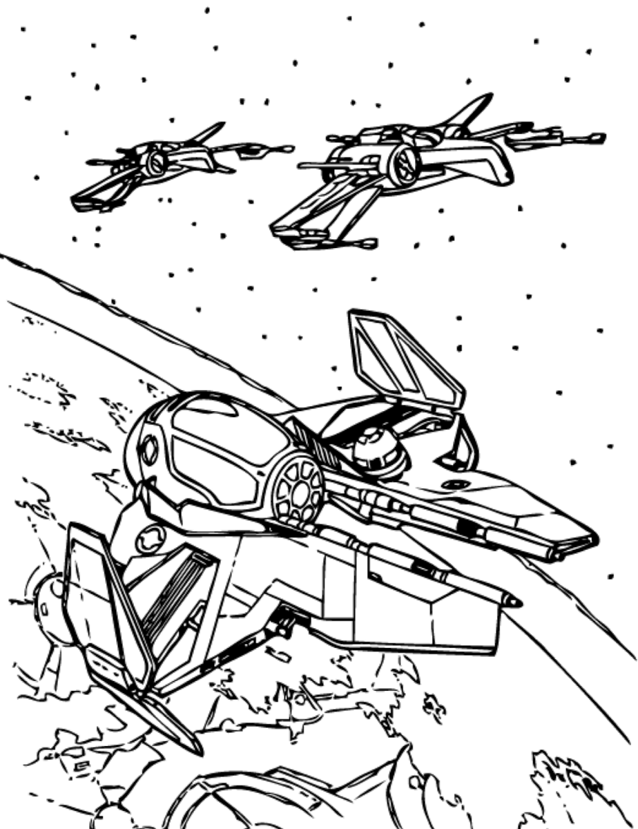 Jedi Starfighter Coloring Page - Free Printable Coloring Pages for Kids
