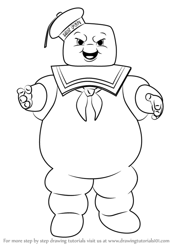Learn How to Draw Stay Puft Marshmallow Man from Ghostbusters  (Ghostbusters) Step by Step : Draw… | Coloring pages, Ghostbusters birthday  party, Cool coloring pages