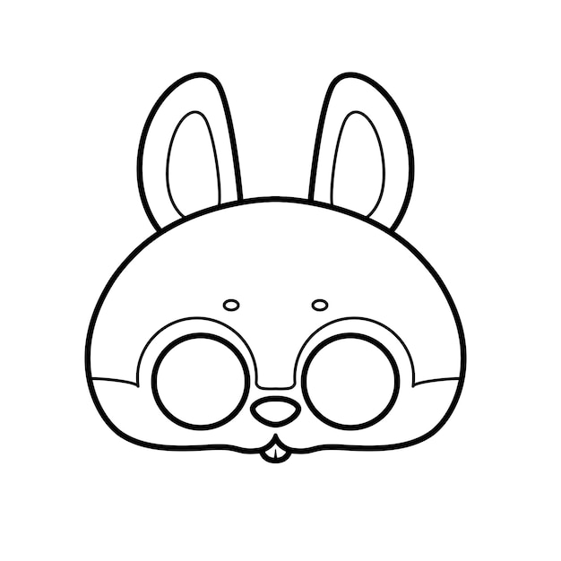 Bunny mask with eye slits outline for ...