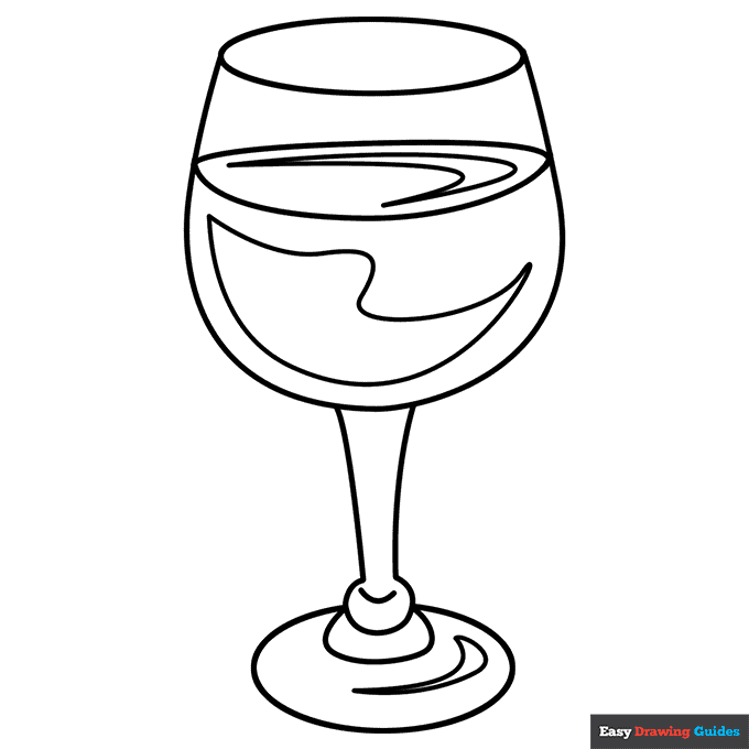 Wine Glass Coloring Page | Easy Drawing Guides