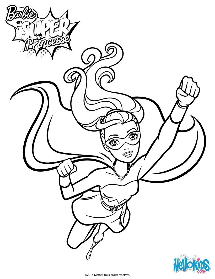 Barbie Super Power coloring page. More Barbie Super Princess on  helokids.com | Superhero coloring pages, Princess coloring pages, Barbie  coloring pages