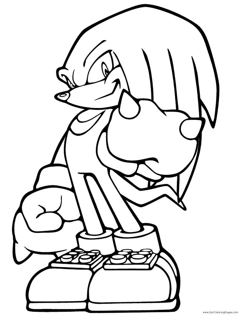 Knuckles from Sonic Coloring Pages - Get Coloring Pages