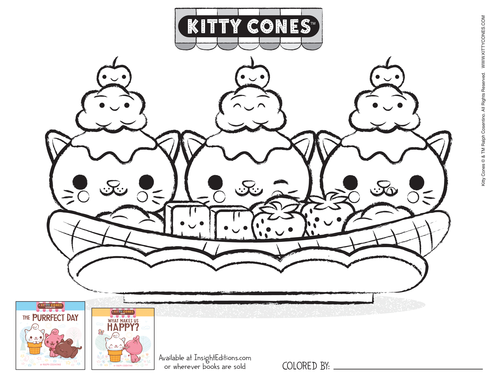 Kitty Cones coloring page