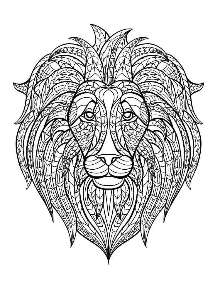 Free Lion coloring pages for Adults. Printable to Download Lion coloring  pages.