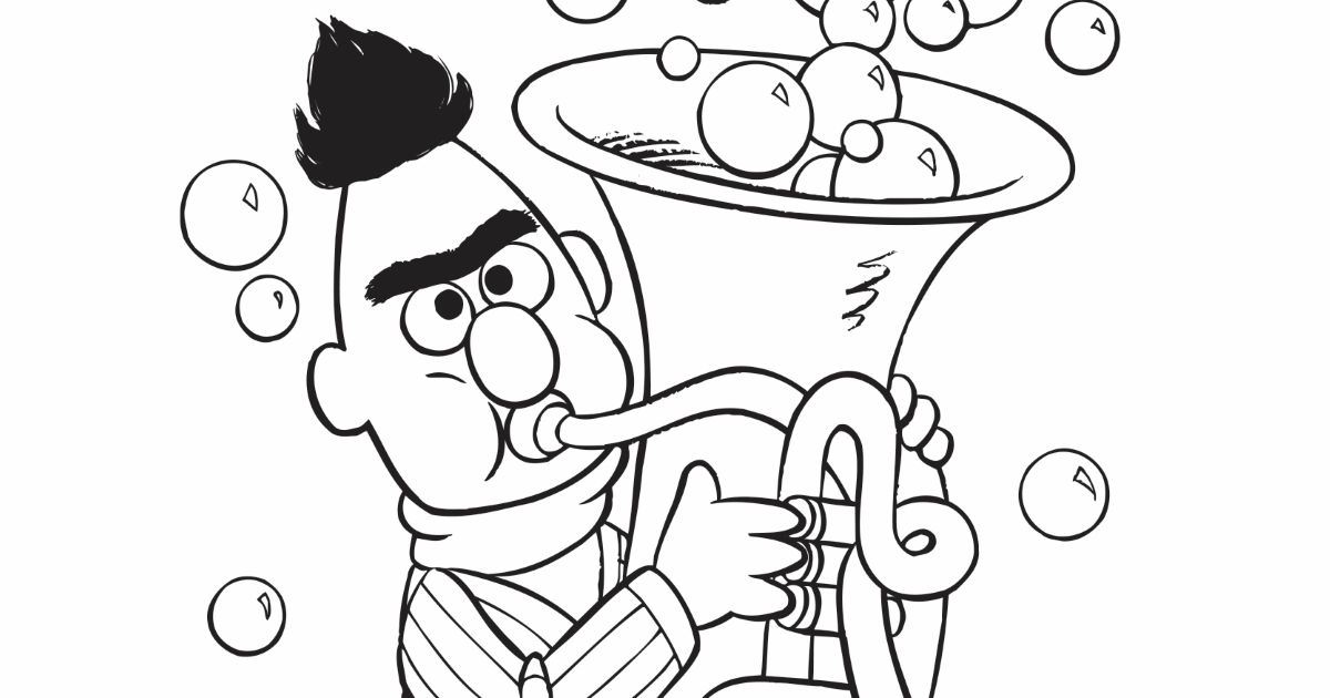 Sesame Street Bert Coloring Page - Mama Likes This