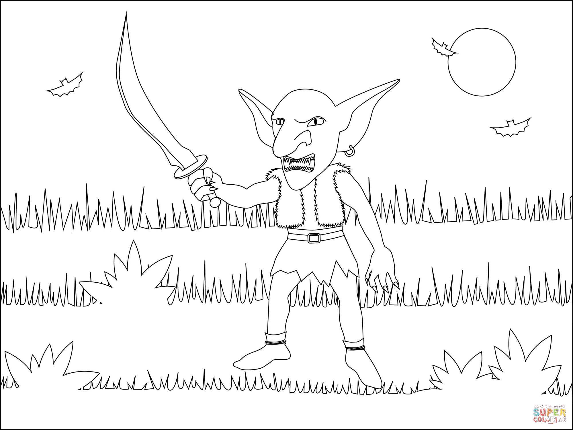 Goblin coloring page | Free Printable Coloring Pages