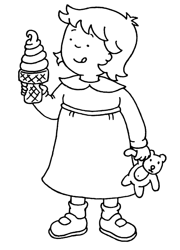 Drawing of Rosie Caillou's sister coloring page