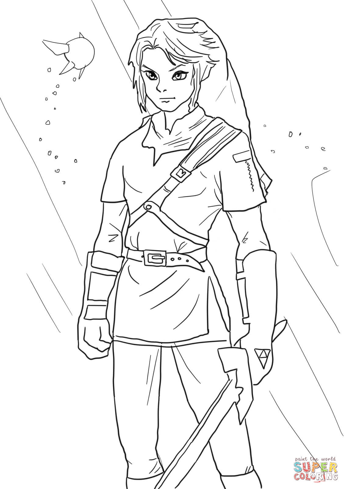 Link from Legend of Zelda coloring page | Free Printable Coloring Pages