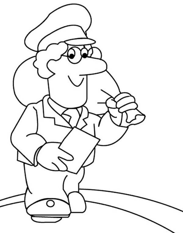Letter carrier mail courier coloring book printable and online