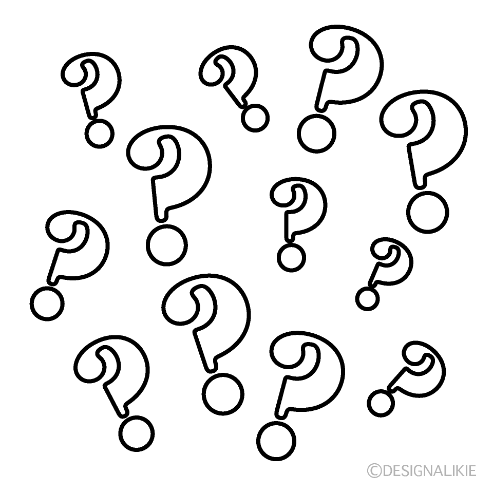 Many Question Marks Black and White Clip Art Free PNG Image｜Illustoon