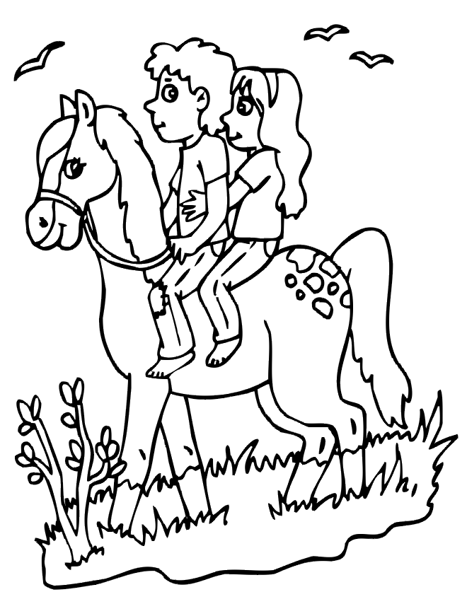 Boy And Horse Coloring Pages - Coloring Pages For All Ages
