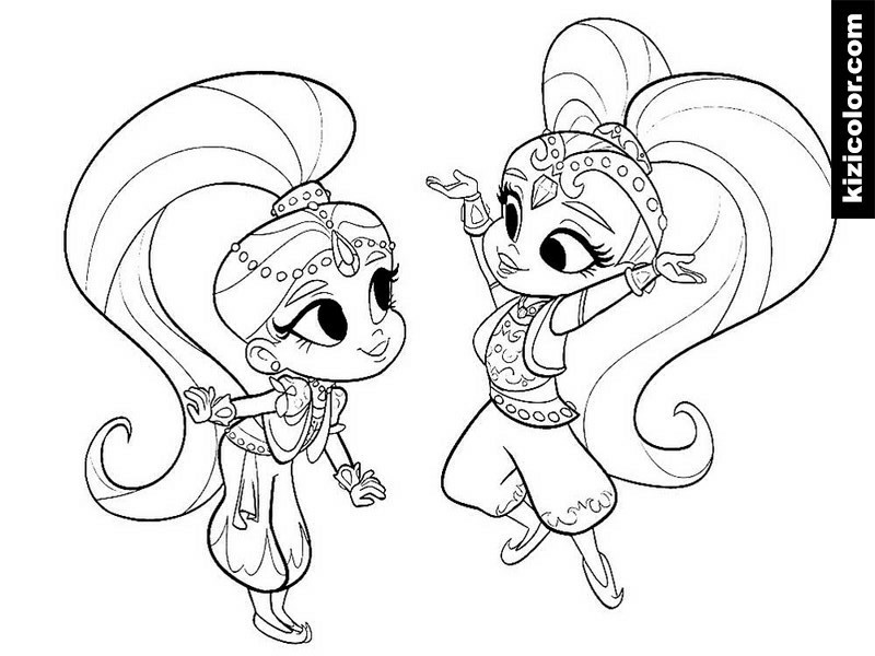Shimmer And Shine Coloring Pages - Kizi Coloring Pages