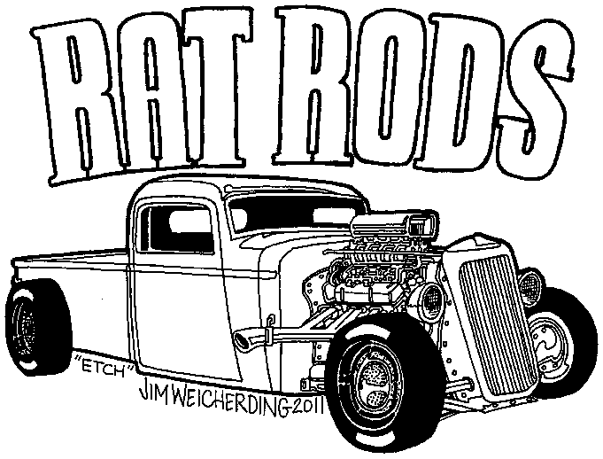 Hot Rod Coloring Page