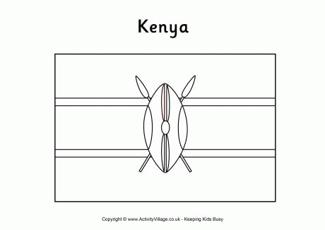 Kenya Flag Coloring Page