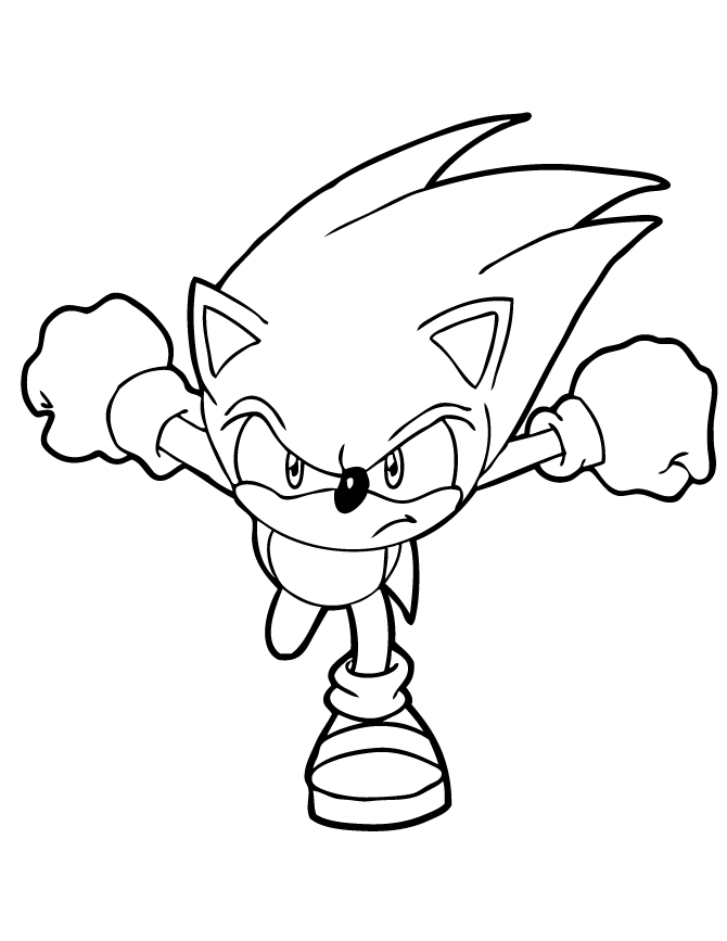 Sonic The Hedgehog Charging Coloring Page | Free Printable 