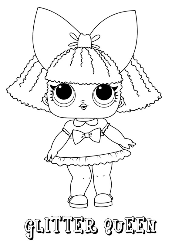 Glitter queen coloring page