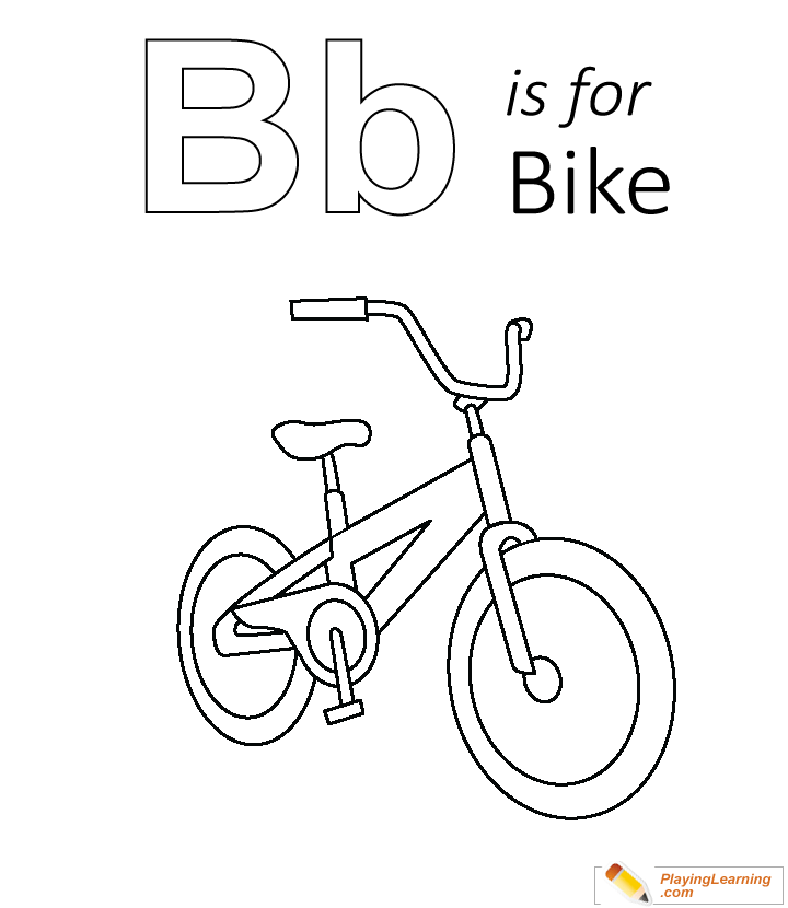 B Is For Bike Coloring Page 01 | Free B Is For Bike Coloring Page
