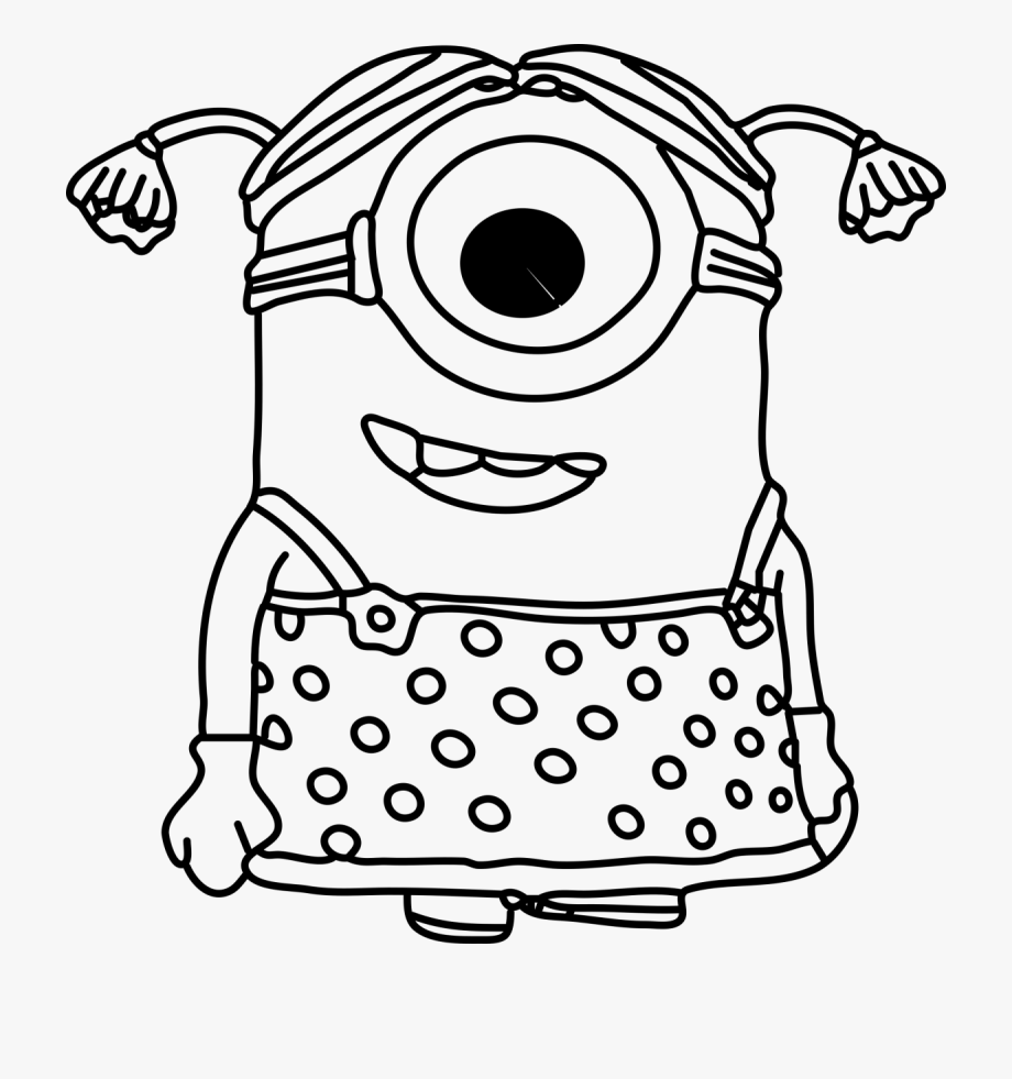 Image Fame Detail Big Girl Coloring Page - Cute Minion Coloring ...