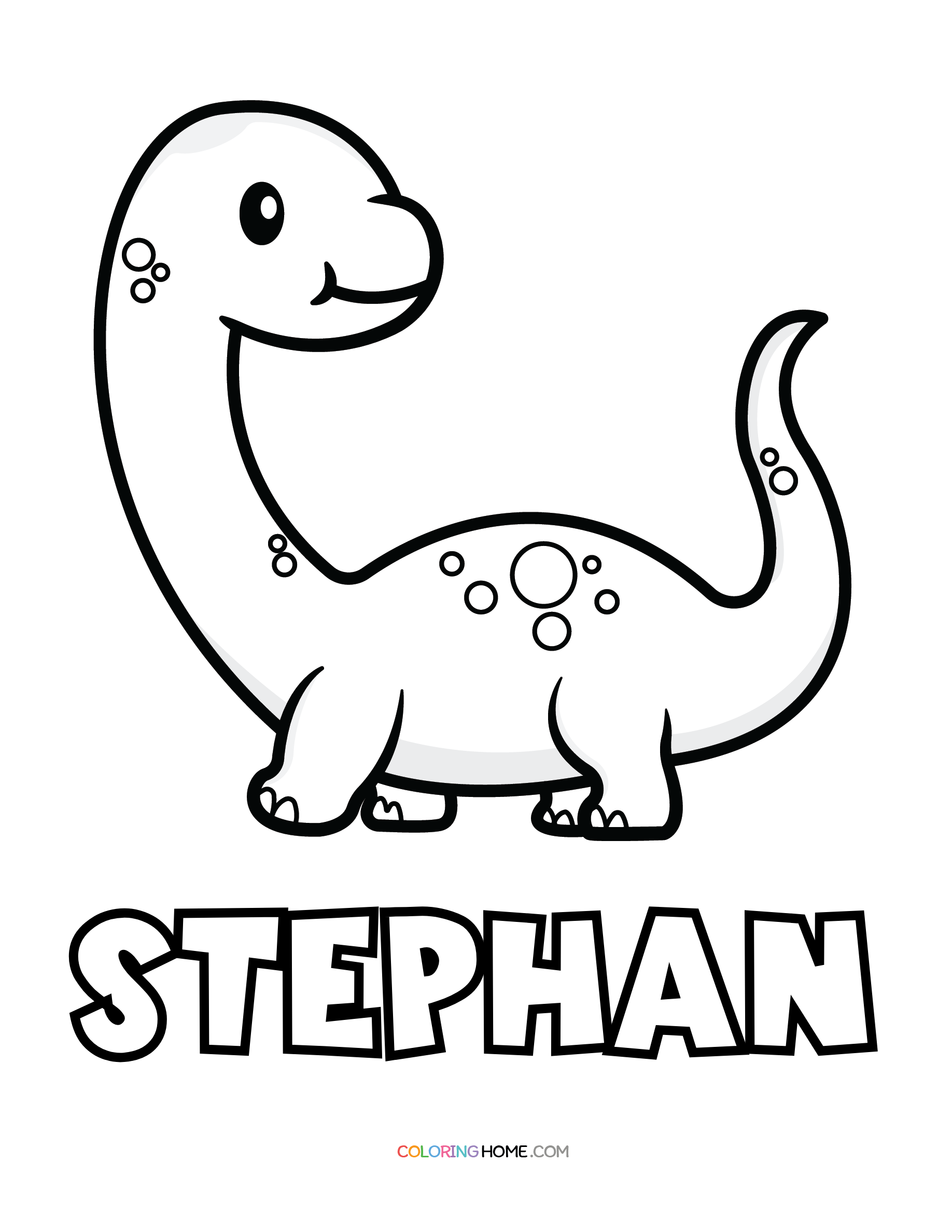 Stephan dinosaur coloring page