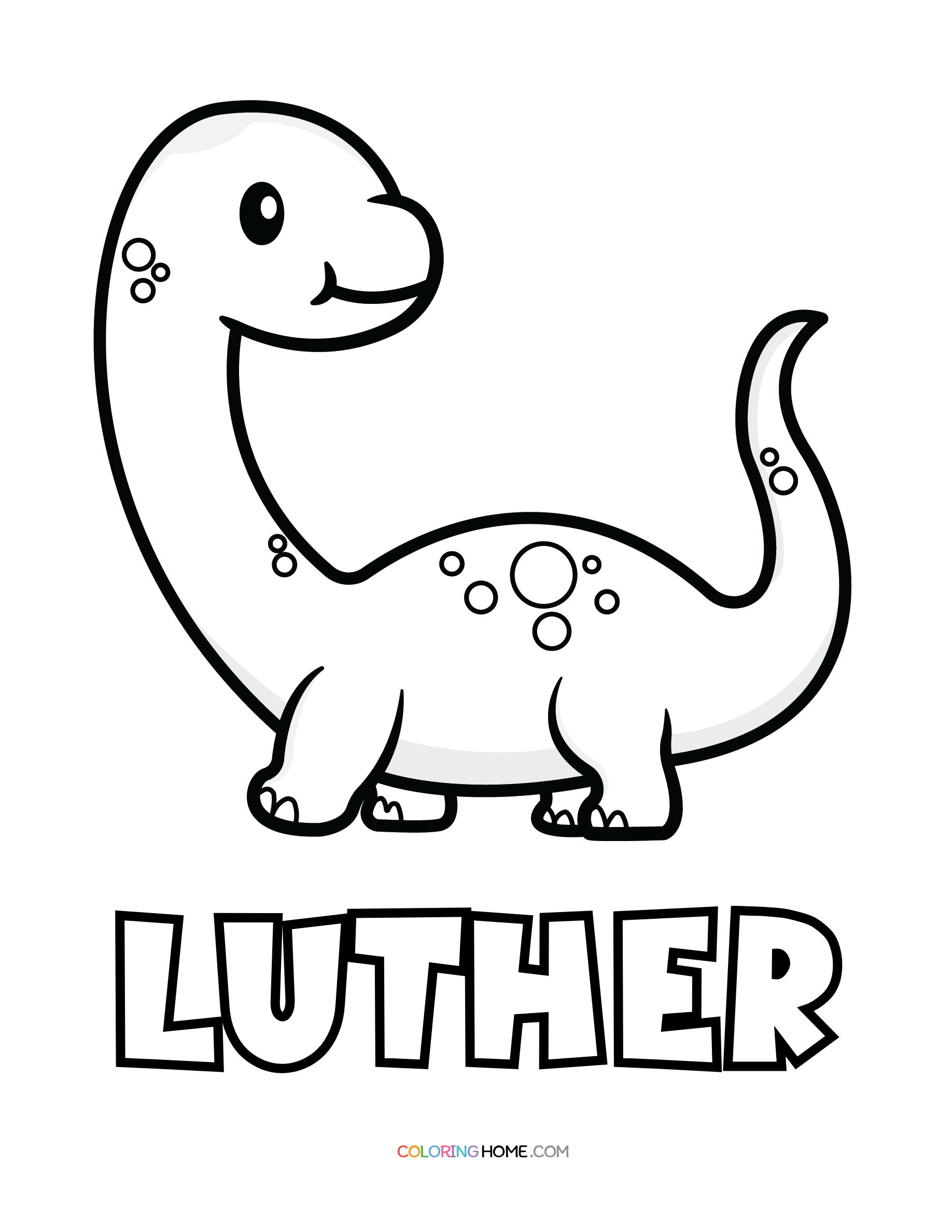 Luther dinosaur coloring page