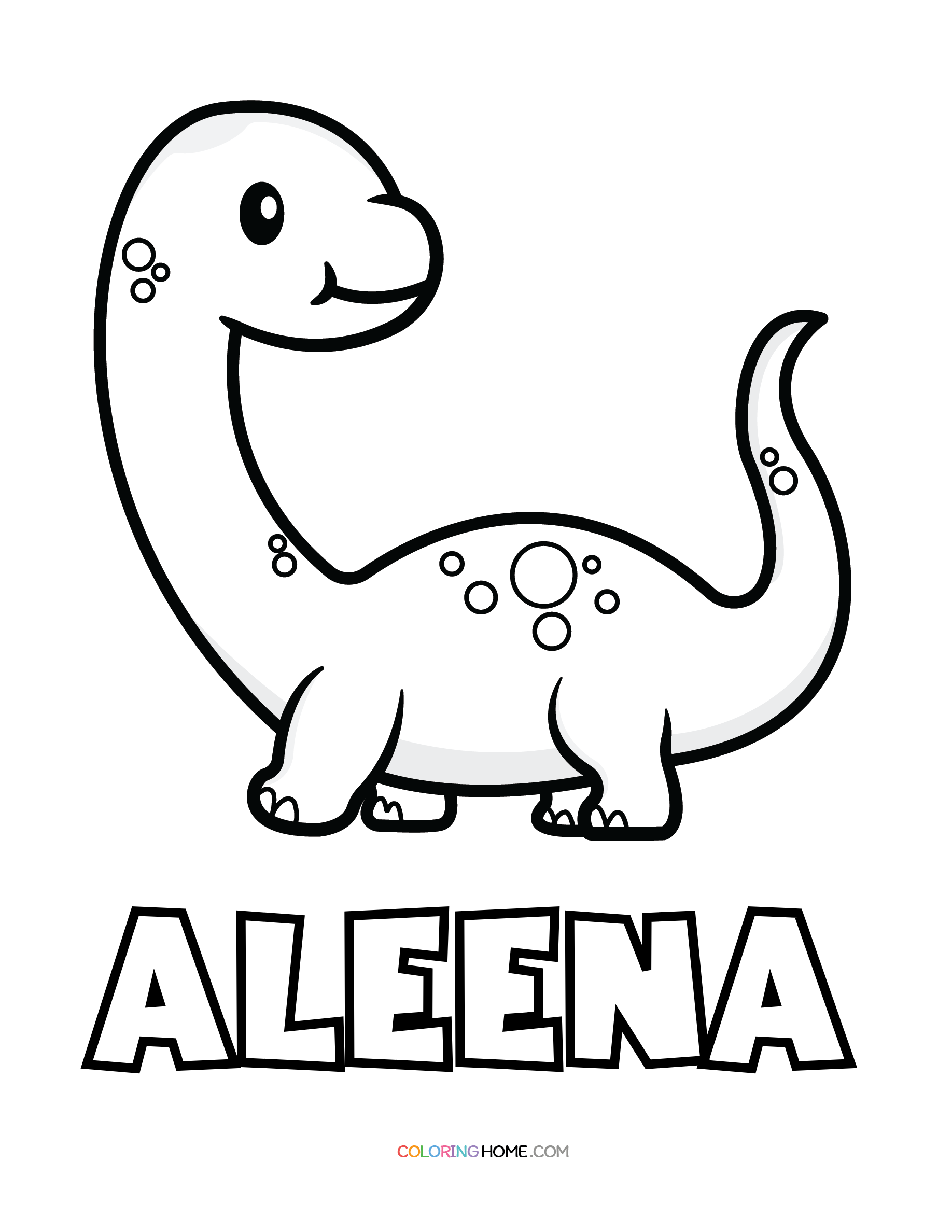 Aleena dinosaur coloring page