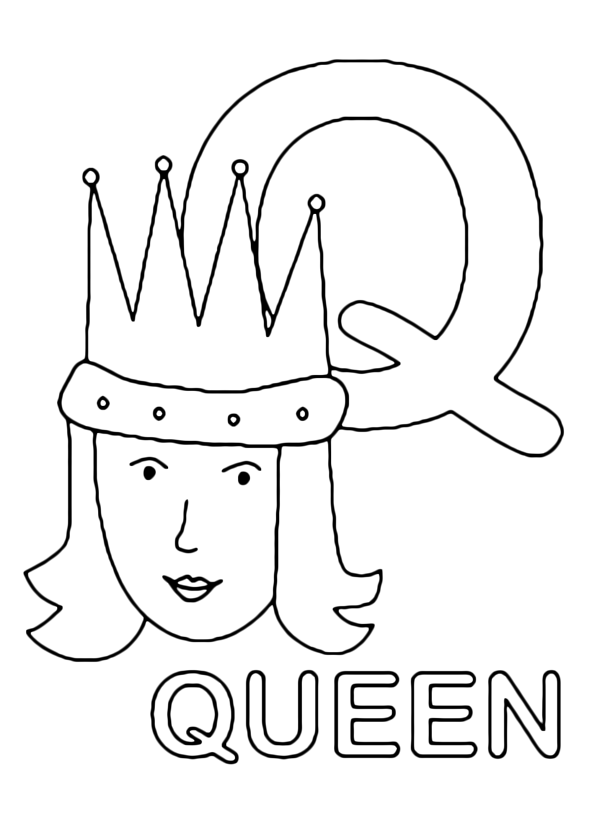 Letters and numbers - Q for queen uppercase letter