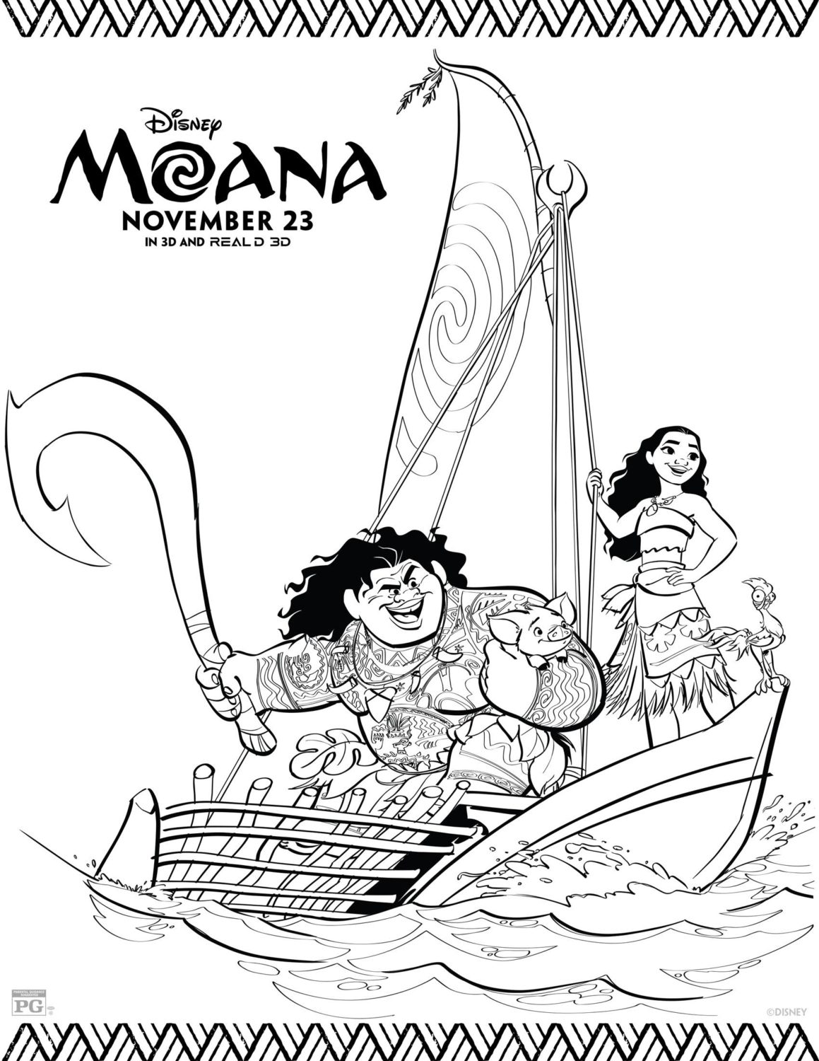 Moana Coloring Pages and Activity ...