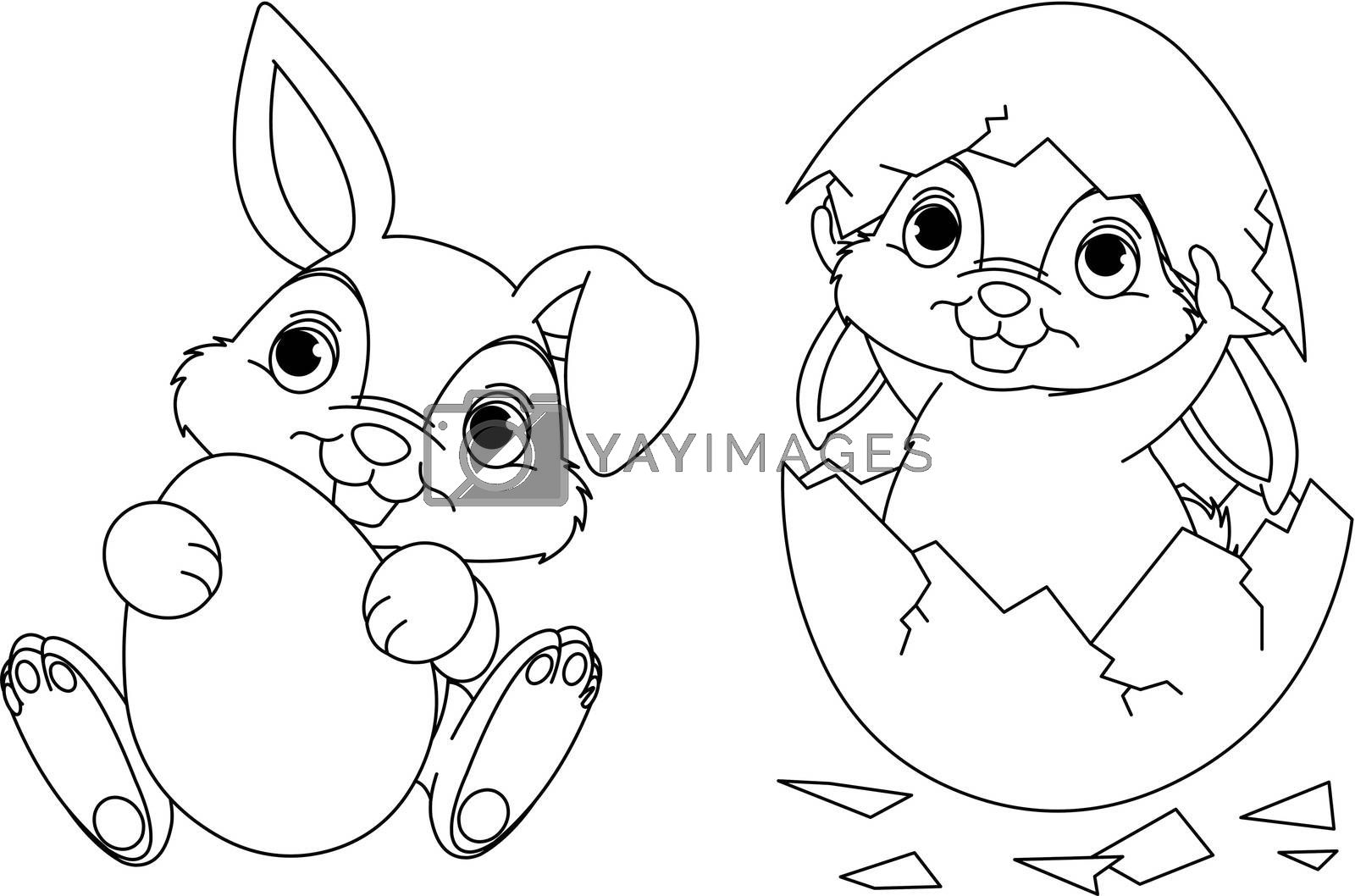Easter Bunny coloring page Royalty Free Stock Image | Stock Photos, Royalty  Free Images, Vectors, Footage | Yayimages