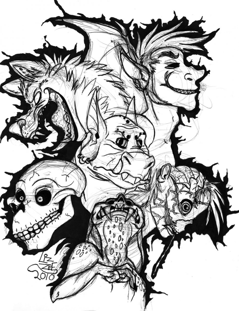 Scary monster coloring pages