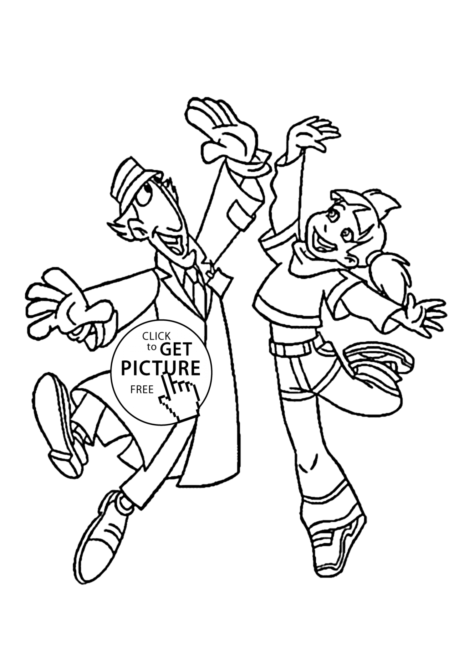 Inspector Gadget and Penny coloring pages for kids, printable free -  Inspector Gadget