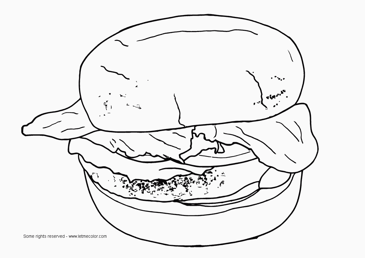 Hamburger Food Coloring Page | LetMeColor
