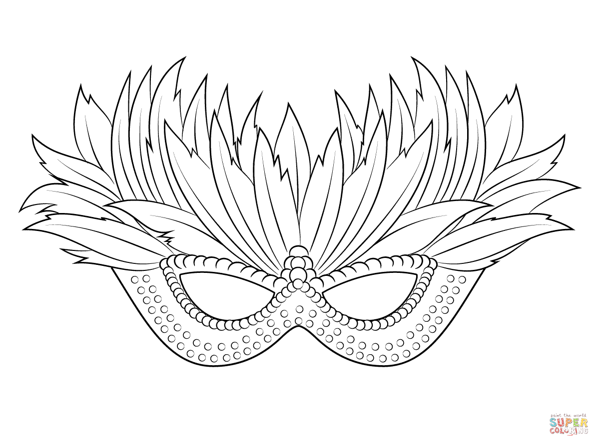 Venetian Mardi Gras Mask coloring page | Free Printable Coloring Pages
