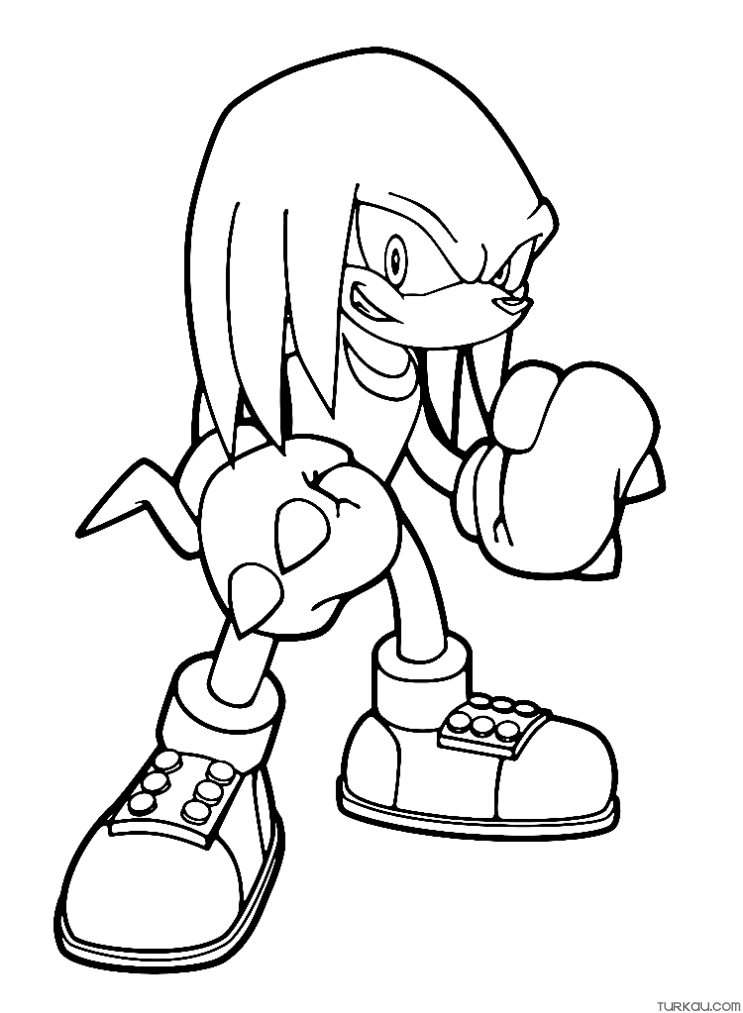 Sonic Knuckles Coloring Page » Turkau