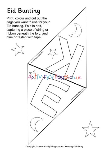 Eid Colouring Bunting Printable