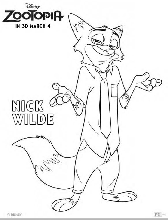 ZOOTOPIA Coloring Pages and Printable Activity Sheets