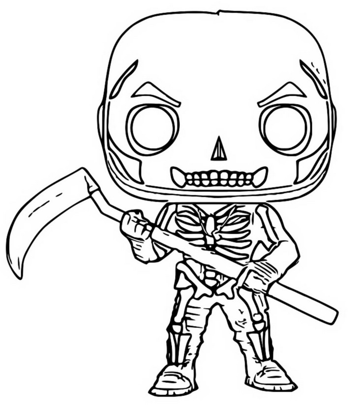 Coloring page Funko Pop Fortnite : Skull Trooper 1