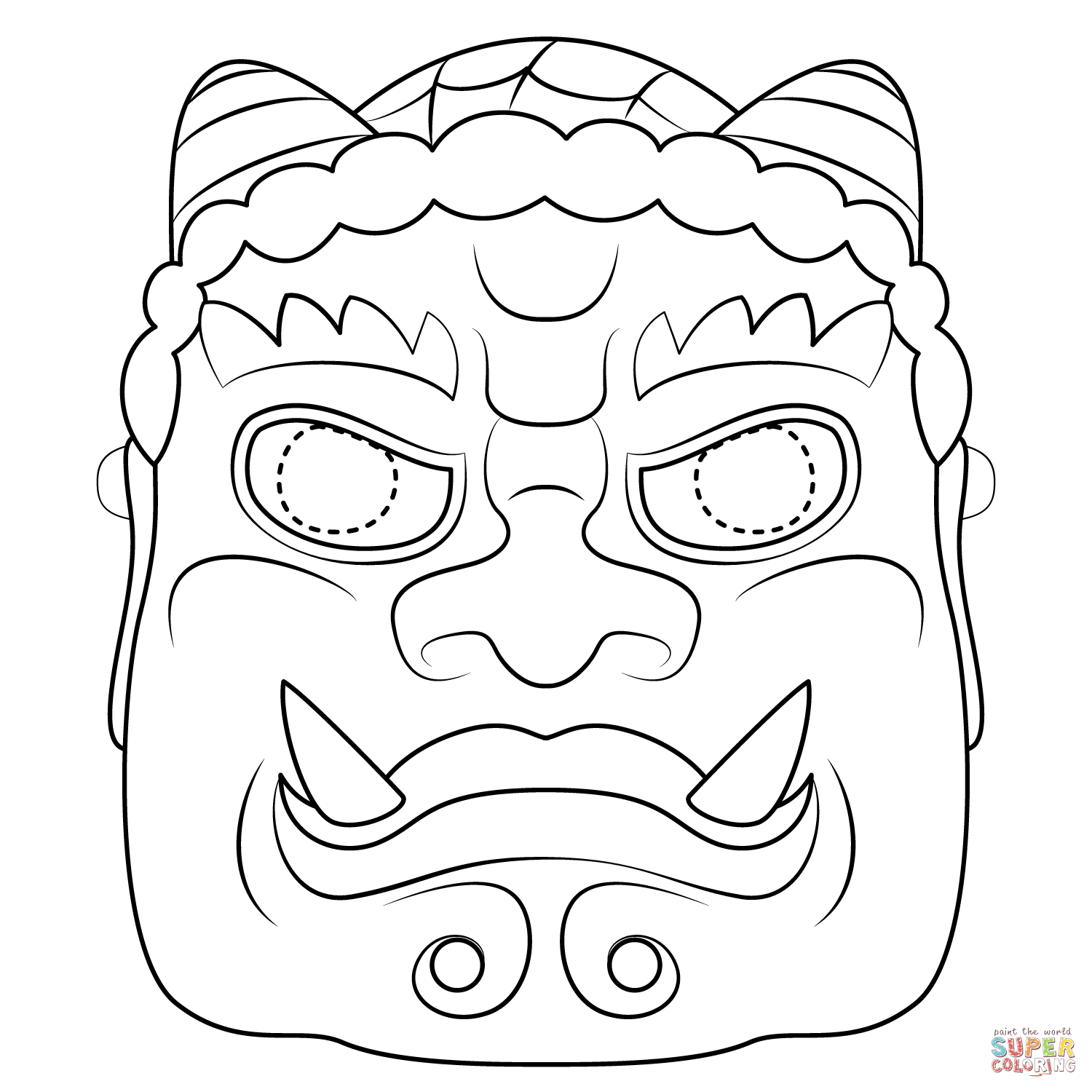 Setsubun Mask coloring page | Free Printable Coloring Pages