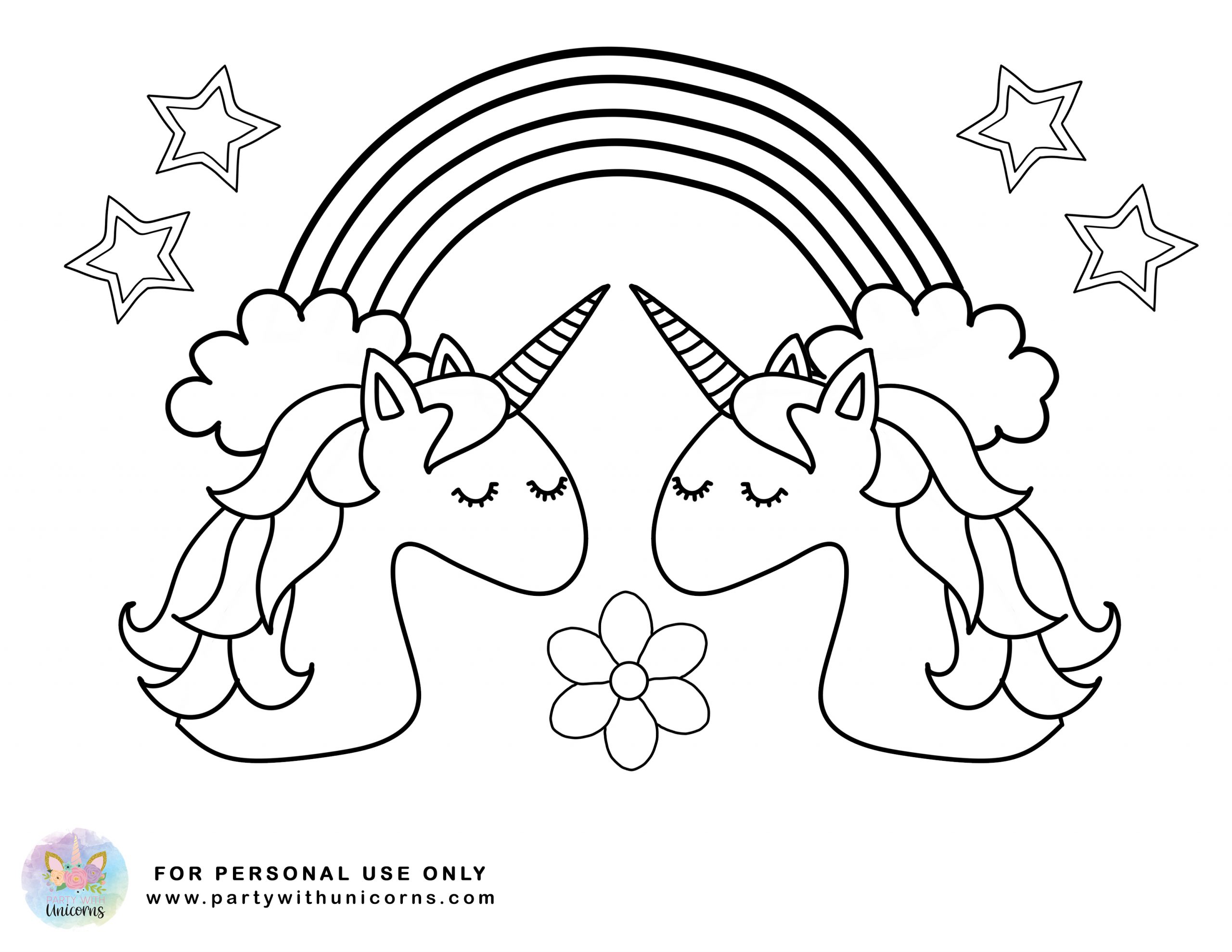 Unicorn Coloring Pages - Free Printable Coloring Book - Party with Unicorns