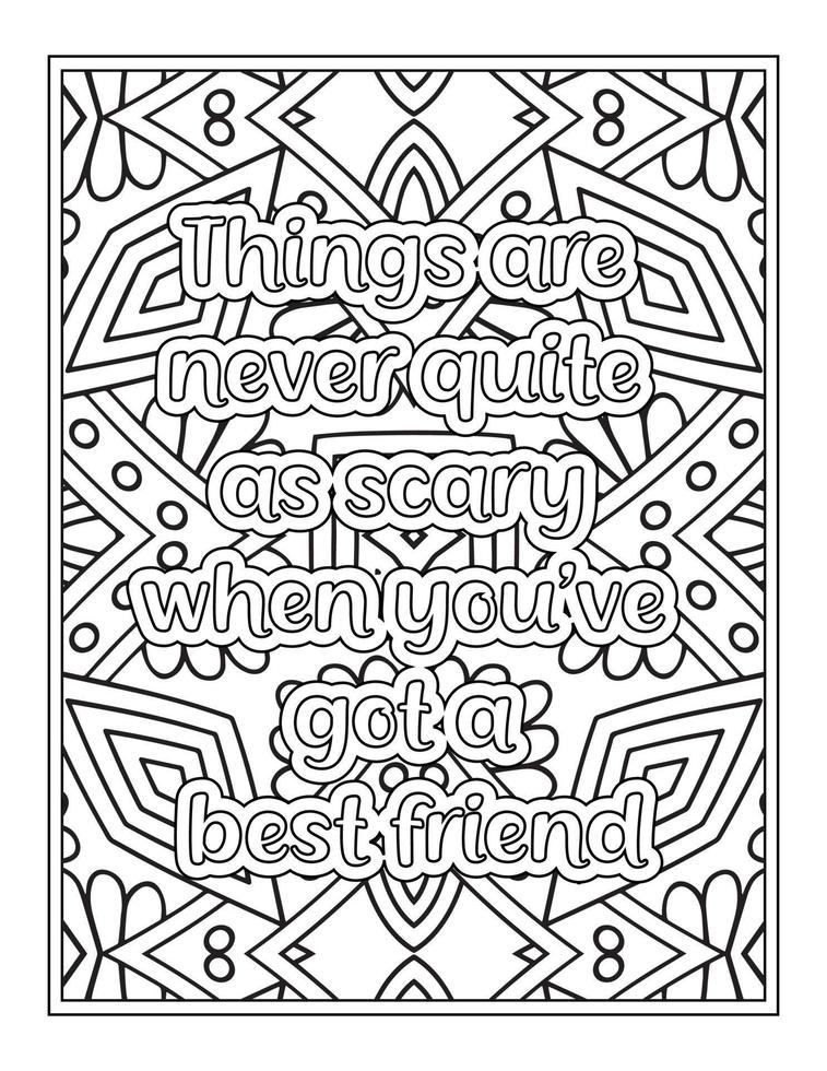 Best Friend Quotes Coloring Book, Quotes coloring Page 8865616 Vector Art  at Vecteezy