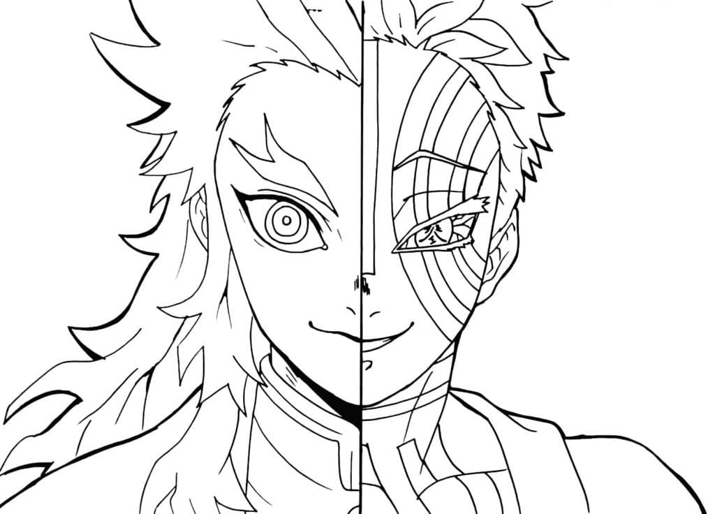 Akaza and Kyojuro Rengoku Coloring Page - Free Printable Coloring Pages for  Kids