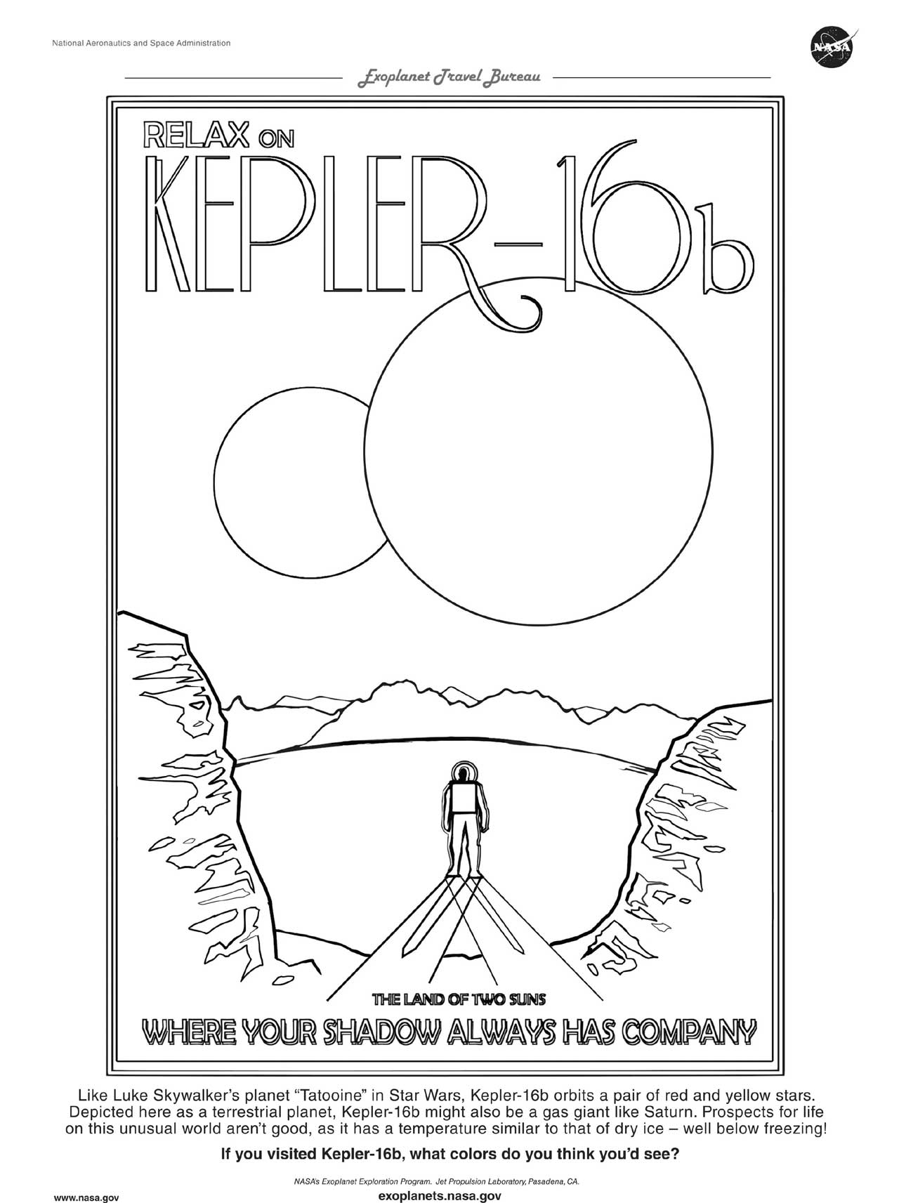 Kepler-16b Coloring Page – Exoplanet Exploration: Planets Beyond our Solar  System