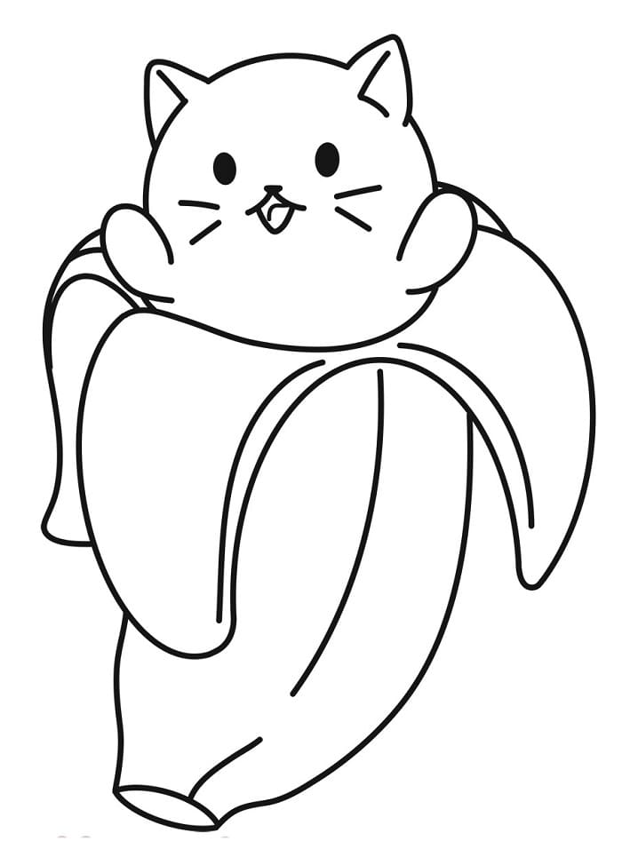 Bananya Cat Coloring Page - Free Printable Coloring Pages for Kids