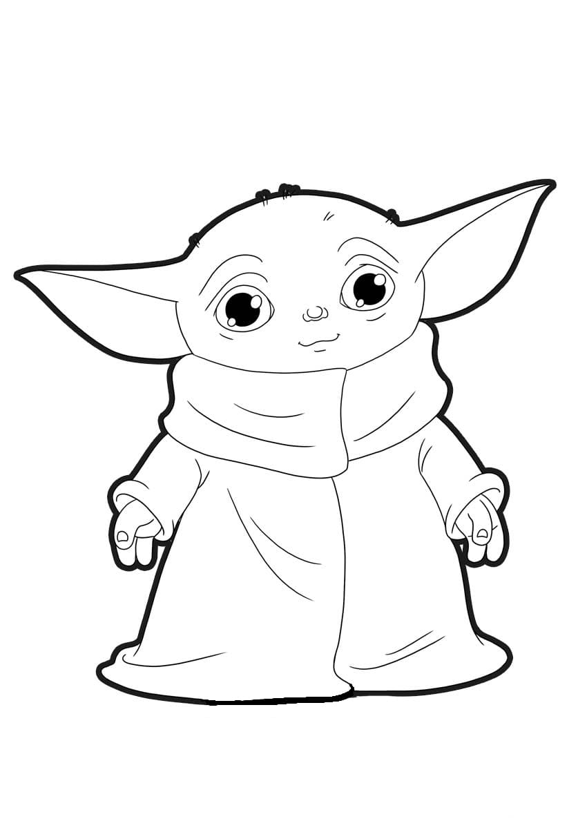 Coloring Pages Baby Yoda. The Mandalorian and Baby Yoda Free