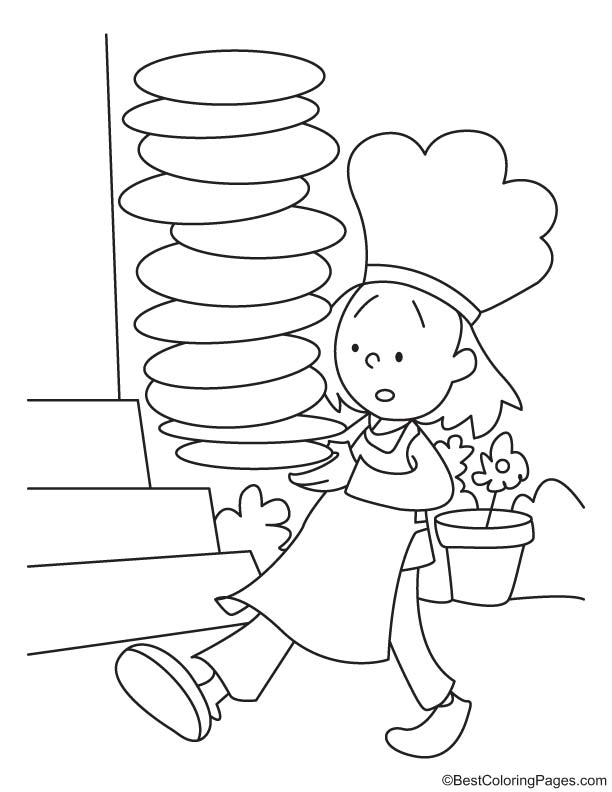 Waiter coloring page | Download Free Waiter coloring page for kids | Best Coloring  Pages