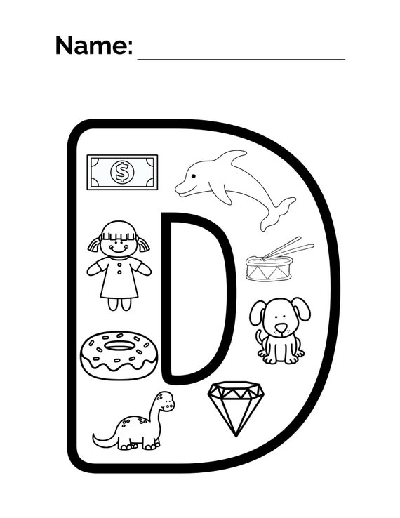 Alphabet Picture Letters Coloring Pages Printable Coloring - Etsy