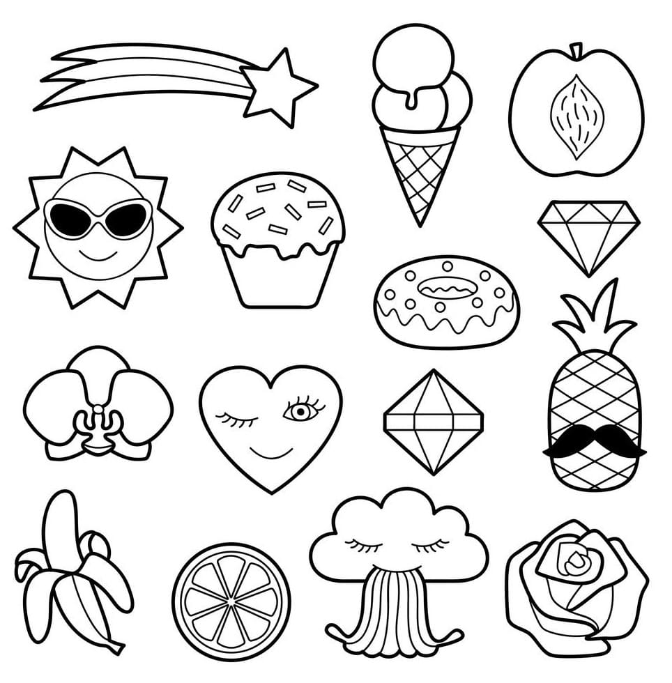 Cool Stickers Coloring Page - Free Printable Coloring Pages for Kids