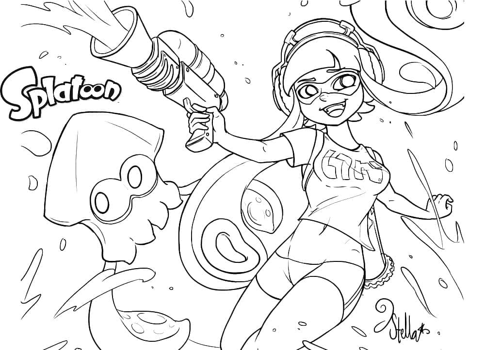 Splatoon coloring pages - Free printable coloring pages