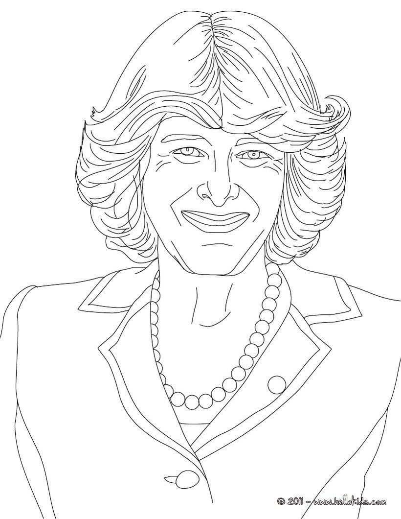 BRITISH KINGS AND PRINCES colouring pages - DUCHESS KATE OF CAMBRIDGE