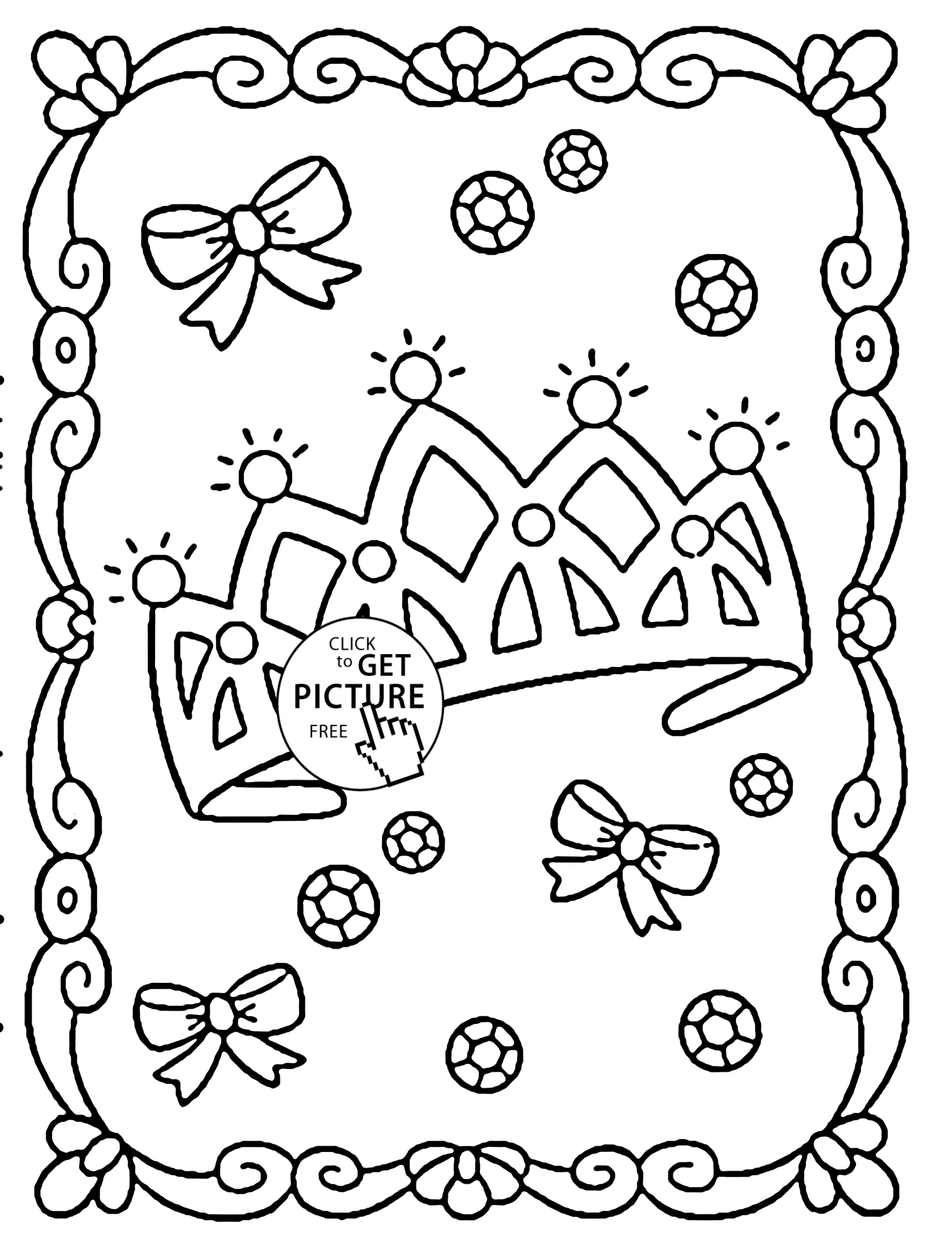 Printable princess tea party coloring pages